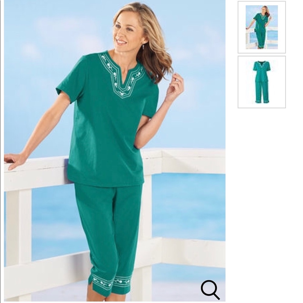 Embroidered Capri Set